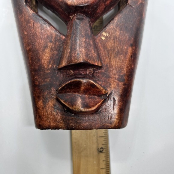 African Tribal/ Ritual Hand Carved  Open Face Mask - Picture 8 of 8